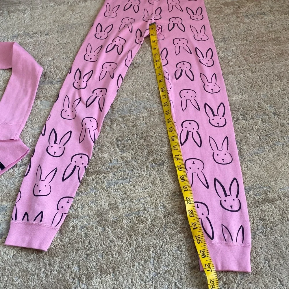 Hanna Andersson Long John Pajama Set Pink Bunny Print Long Sleeve Organic Cotton